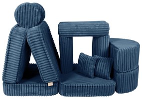 MeowBaby® Churros detská pohovka Max, Midnight Blue