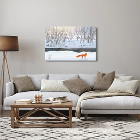Obraz - Líška v zimnej krajine (90x60 cm)