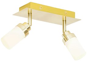 Moderné kúpeľňové bodové svetlo mosadz 2-žiarovkové IP44 - Japie