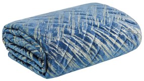Dekorstudio Luxusný zamatový prehoz na posteľ NKJ-05 modrý so zlatou potlačou Rozmer prehozu (šírka x dĺžka): 170x210cm