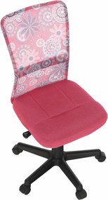 Detská stolička na kolieskach Gofy - ružová / vzor / čierna