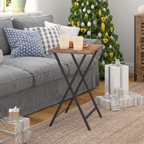 Skladací odkladací stolík Vasagle Abby 48 cm hnedý/čierny