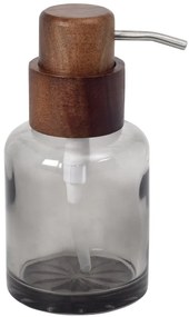Sapho Sapho, FIGO voľne stojaci dávkovač mydla 300 ml, dymové sklo/drevo, 08387