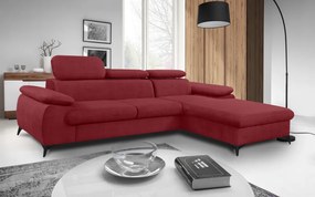 Rohová sedacia súprava Scala, červená látka, pravý roh