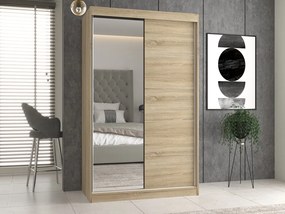 Šatní skříň Iga 120 cm se zrcadlem dub Sonoma