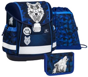 Školský set BELMIL Wolf Mosaic Grey