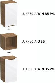 Comodo Doplnková kúpeľňová skrinka vysoká Lukrecia W V 35 P/L