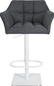 Barová stolička Damaso W - filc, biely rám - Sivá