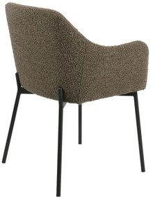 Hnedé čalúnené jedálenské kreslo s podrúčkami Melilla – House Nordic