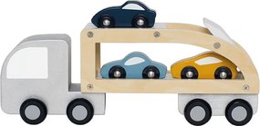 JaBaDaBaDo drevený dvojposchodový príves s 3 autami, odnímateľný – hračka 18m+