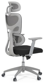 Kancelárska ergonomická stolička GRANT II — sieť, látka, sivá/čierna