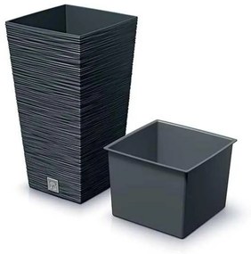 Kvetináč UH 295x295 mm FURU SQUARE antracit výška 550 mm s vložkou