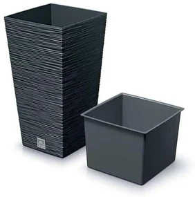 Kvetináč UH 295x295 mm FURU SQUARE antracit výška 550 mm s vložkou