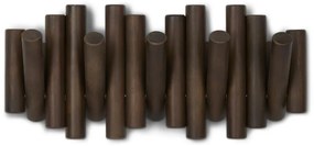 Tmavohnedý nástenný vešiak z borovicového dreva Picket – Umbra