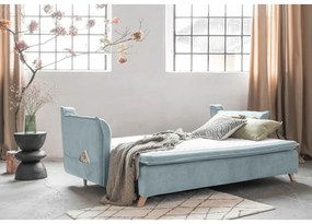 Svetlomodrá zamatová rozkladacia pohovka 225 cm Charming Charlie – Miuform