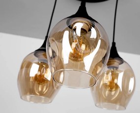 Candellux Čierno-hnedý závesný luster Aspa pre žiarovku 3x E27 s guľatou základňou 33-00613