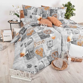 Obliečky bavlnené Zaos sivé EMI: Štandardný set jednolôžko obsahuje 1x 140x200 + 1x 70x90