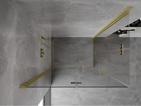 Mexen Mist-F Duo, skladací sprchový kút 110 x 80 cm, číre sklo, zlatý matný profil, 8A6-110L-080P-55-00