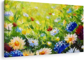 Obraz rozkvitnutej lúky, olejomaľba (90x60 cm)