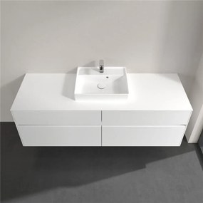 VILLEROY &amp; BOCH Collaro závesná skrinka pod umývadlo na dosku (umývadlo v strede), 4 zásuvky, 1600 x 500 x 548 mm, White Matt, C07700MS