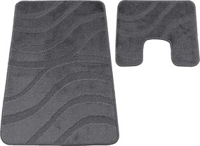 DY Kúpeľňová sada koberčekov s výrezom Symphony - tmavosivá