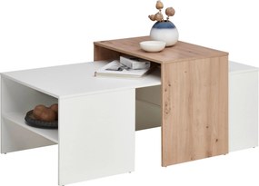 XXXLutz KONFERENČNÝ STOLÍK, biela, dub artisan, kompozitné drevo, 115/70/50 cm Hom`in - Stolíky do obývačky - 002737044117