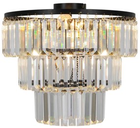 Zuma Line P17127-4-BK - Prisadený luster TIFANNY 4xE14/40W/230V čierna P17127-4-BK