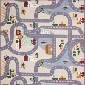 Vopi, Detský kusový koberec Scanroad 39 štvorec, 180x180, viacfarebná, detská izba