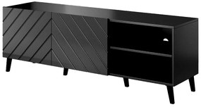TV stolík Abeto 150 - čierna / čierny lesk
