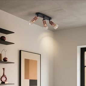Zaoblené stropné bodové svietidlo tmavý bronz 3-svetelné nastaviteľné - Veerle