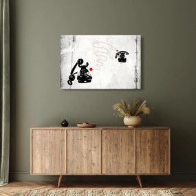 Obraz - Kresba telefónu na štýl Banksyho (90x60 cm)