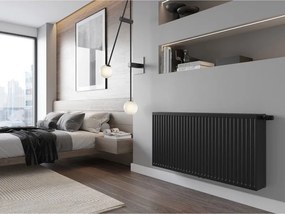 Mexen CC33, panelový radiátor 600 x 1400 mm, spodné stredové pripojenie, 3268 W, čierna, W6C33-060-140-70