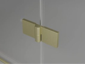 Mexen Mist-H L Duo, 2-krídlový sprchový kút 80 x 80 cm, číre sklo, zlatý matný profil, 8A5L-080L-080P-55-00
