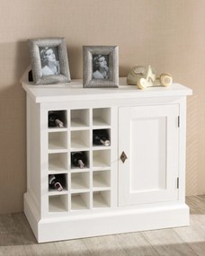 Skrinka na víno Brighton 85 cm white
