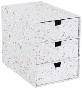 Zásuvkový box s 3 zásuvkami v zlato-bielej farbe Bigso Box of Sweden Ingrid