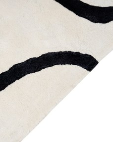 Viskózový koberec s abstraktným vzorom 160 x 230 cm biela/čierna KAPPAR Beliani