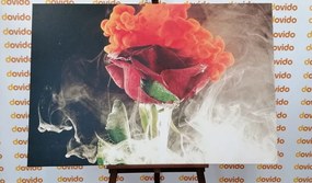 Obraz ruža s abstraktnými prvkami - 90x60