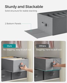 Skladací organizér, súprava 4 ks boxov, sivé