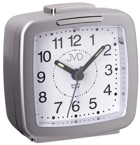 Analógový cestovný budík JVD SR952.5, strieborný, 7 cm