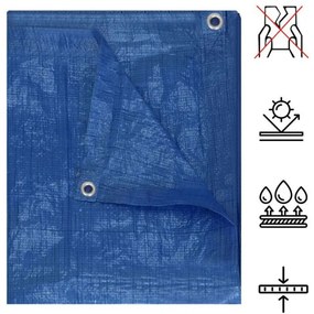 SPRINGOS Krycia plachta s okami 4x5 m, 60g PE, modrá SPRINGOS PROTECT