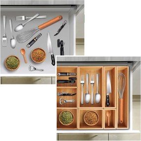 Zeller Present 2. akosť - Organizér do zásuvky kuchyne aj kúpeľne, príborník BAMBOOZ (23,5x7,5x5)