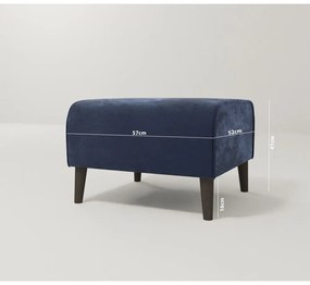 Tmavomodrá zamatová podnožka Carole – Ropez