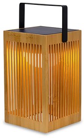Bambusová stolová lampa s integrovaným stmievateľným LED, IP54, solárne nabíjateľná s diaľkovým ovládaním - Okinawa