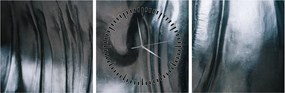 Obraz - Tvár z ocele (s hodinami) (90x30 cm)