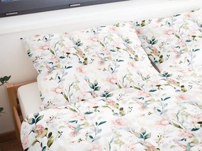 Polášek Bavlnené obliečky RUŽOVÉ KVETY - 140 x 200 cm / 70 x 90 cm