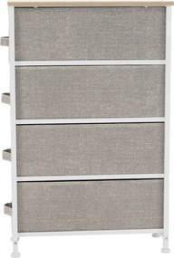 Komoda s látkovými zásuvkami OFELIA, biela