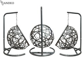 Závesné hojdacie kreslo pre mačky MOON - sivé