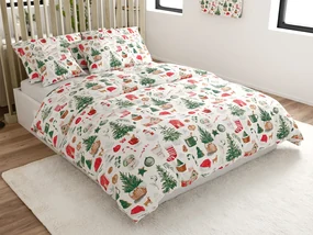 Bavlnené obliečky MAGIC CHRISTMAS biele Rozmer obliečky: 70 x 90 cm | 140 x 220 cm