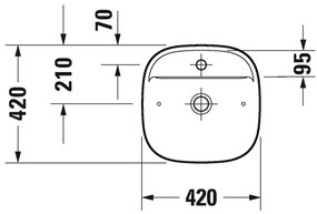 Duravit Zencha - Umývadlová misa 420x420 mm, matný antracit 2374421371