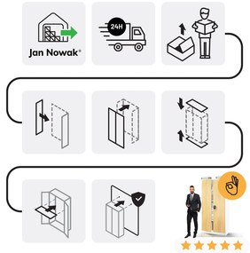 Skrinka na dokumenty biela/zlatý dub: Eco Design JAN H